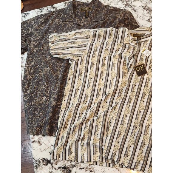 George Foreman Shirt Mens Size 2XB Signature Collection Silk Short Sleeve Button - Picture 1 of 7
